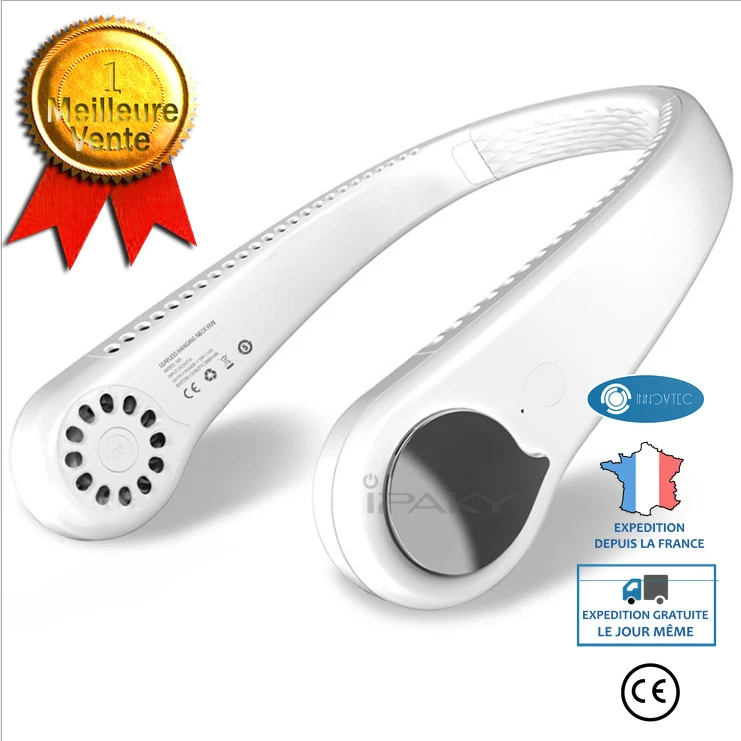 INN® Ventilateur de cou suspendu portable paresseux sans feuilles usb portable extérieur PSE vent suspendu petit ventilate...