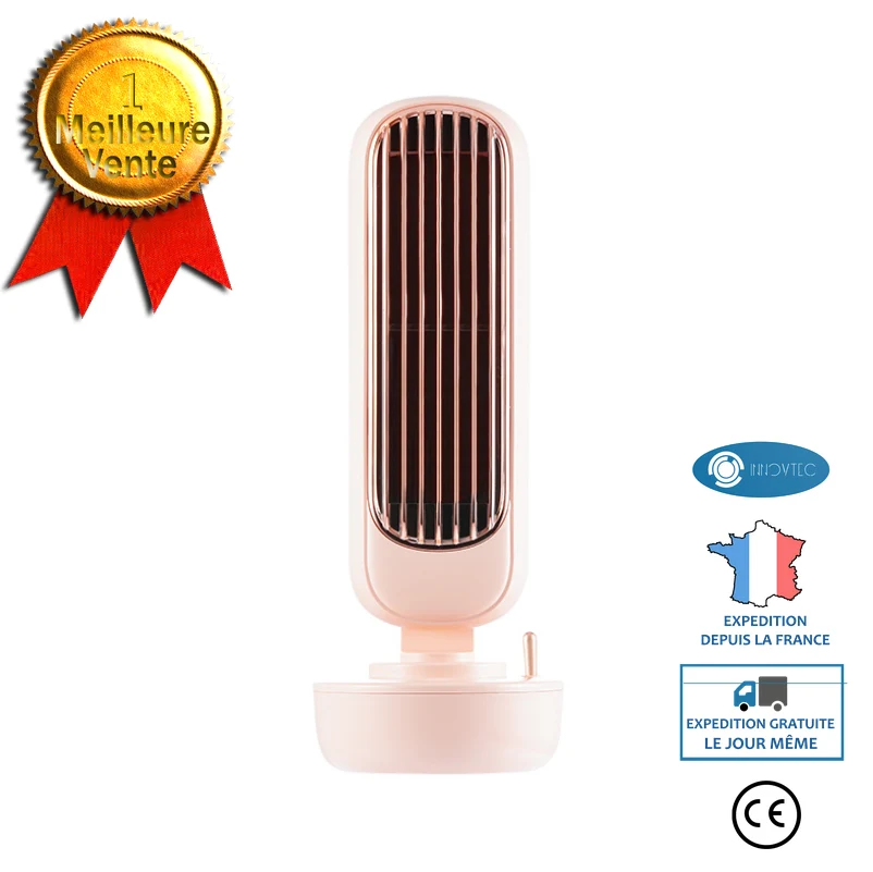 INN® Ventilateur d'humidification Mini ventilateur portable de table d'humidification en forme de tour vintage ventilateur de