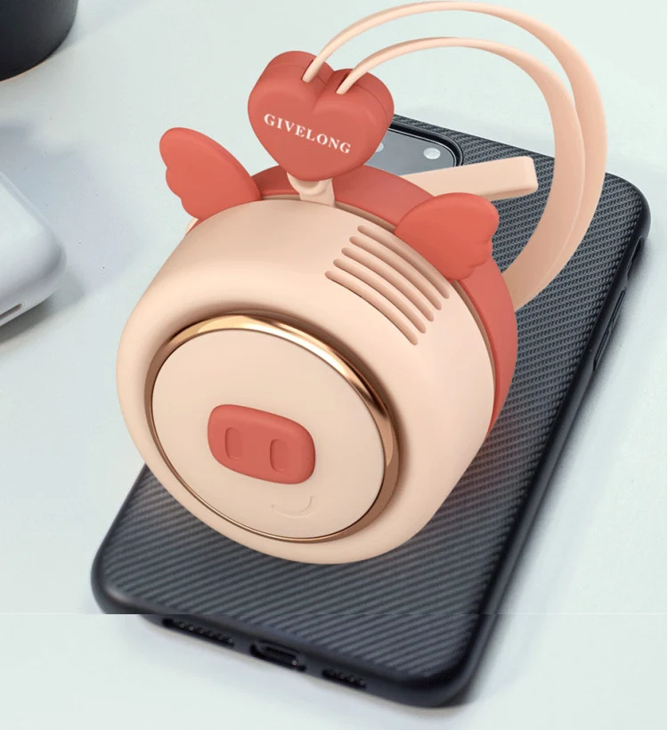 INN® Ventilateur mignon animal de compagnie suspendu cou mini ventilateur de charge USB portable étudiant fille enfant pas...