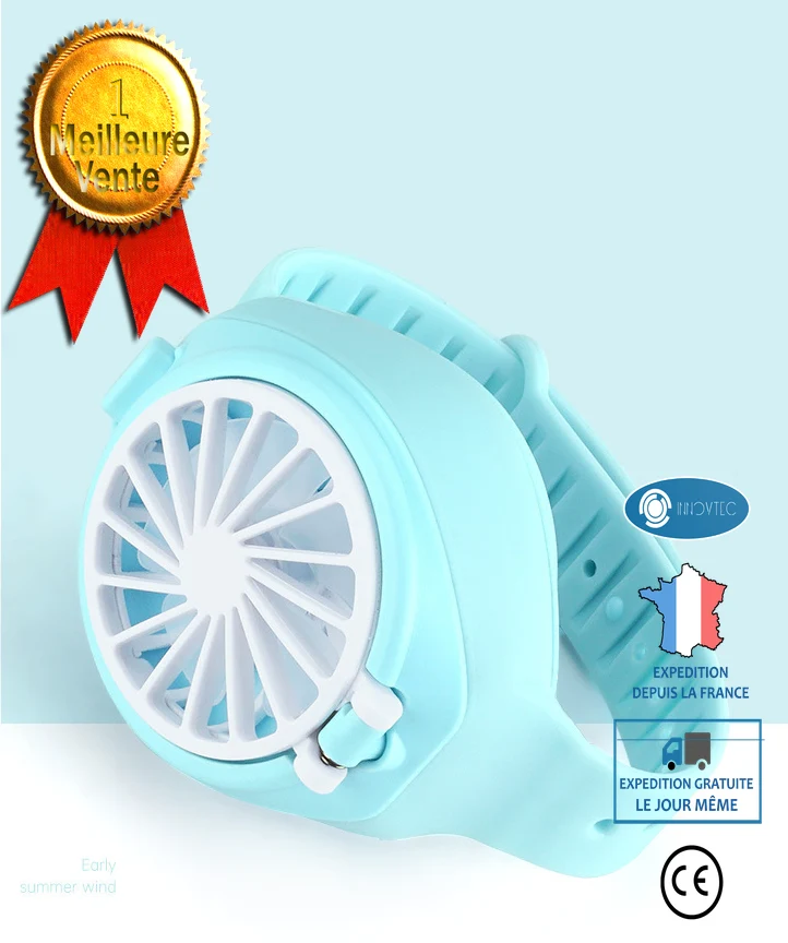 INN® Ventilateur Ventilateur de montre pour enfants Chargement USB petit ventilateur Ventilateur de montre silencieux port...