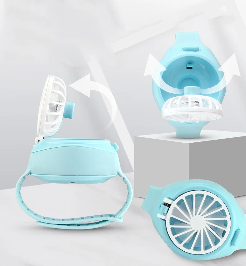 INN® Ventilateur Ventilateur de montre pour enfants Chargement USB petit ventilateur Ventilateur de montre silencieux port...