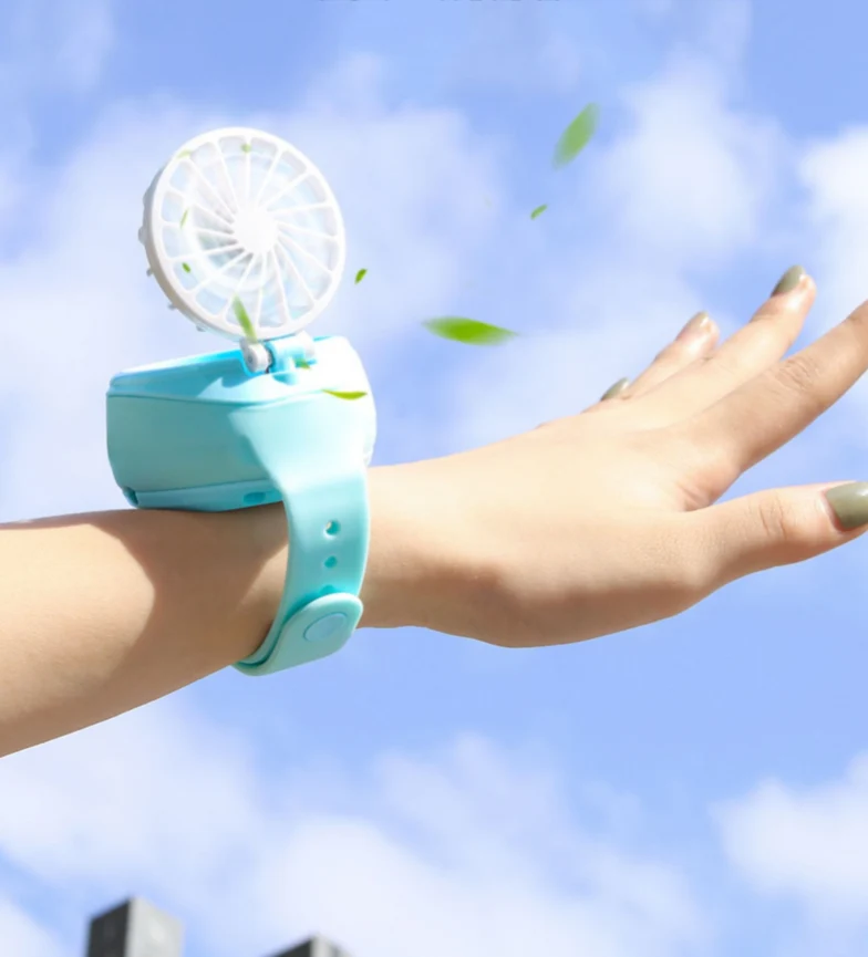 INN® Ventilateur Ventilateur de montre pour enfants Chargement USB petit ventilateur Ventilateur de montre silencieux port...