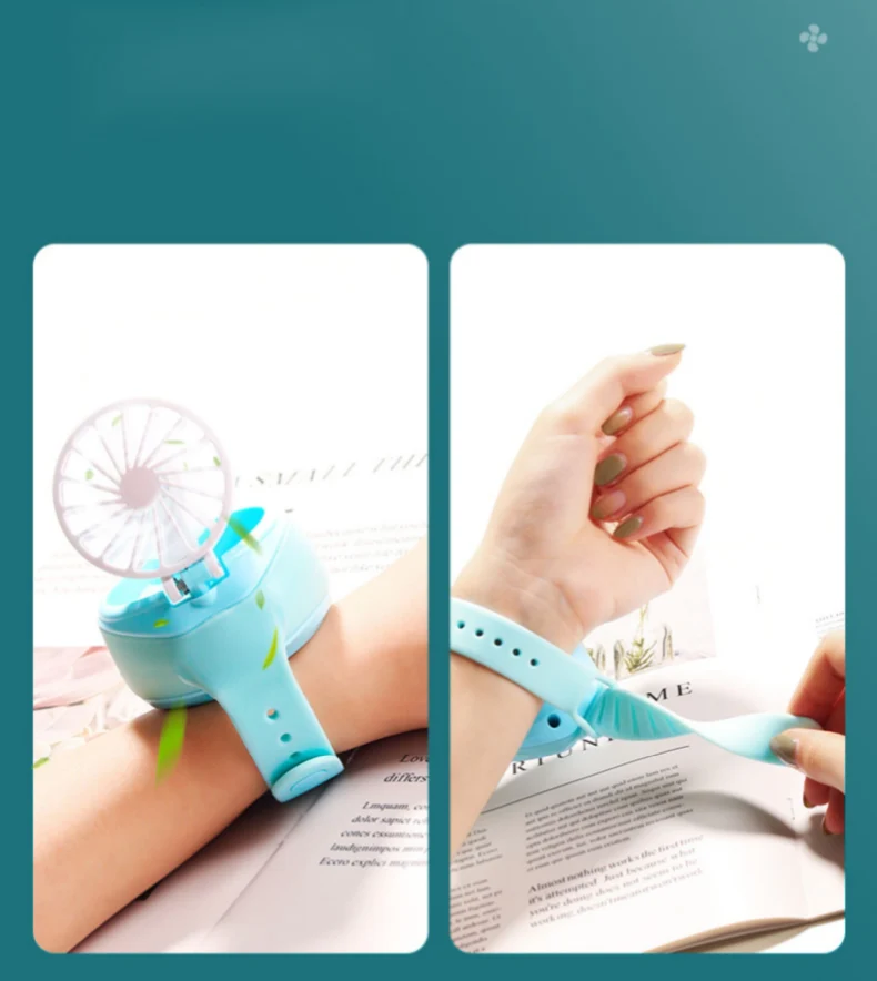 INN® Ventilateur Ventilateur de montre pour enfants Chargement USB petit ventilateur Ventilateur de montre silencieux port...