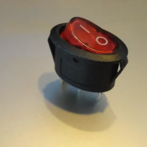 Interrupteur rouge ovale lumineux 6A 250V 3 Faston 4.8