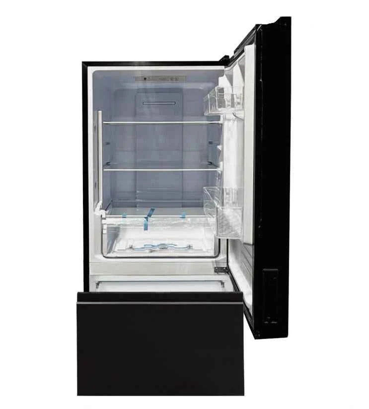 Réfrigérateur Invision 12 V pour VR, 10,7 pi³ – Double charnière pivotante, verre noir 180-2562