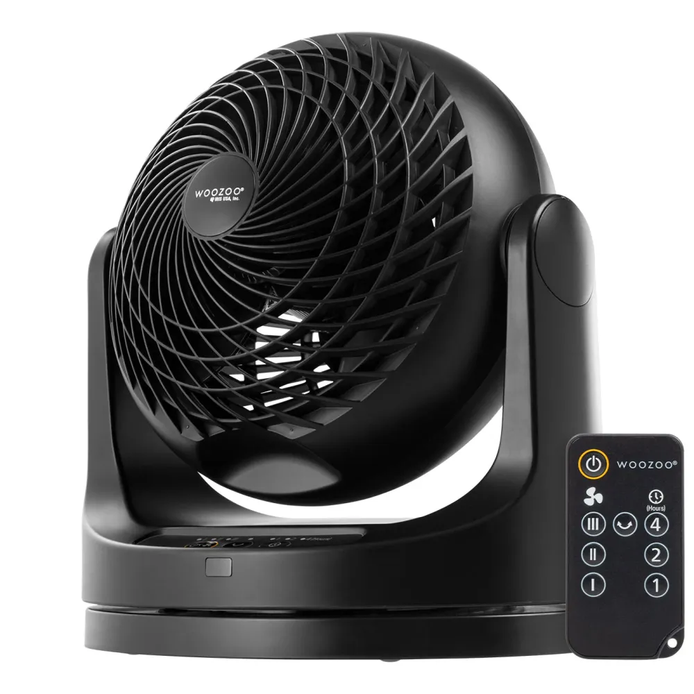 WOOZOO® Grand ventilateur à macarons - Oscillation horizontale, inclinaison verticale à 360°, télécommande IRIS USA, Inc.