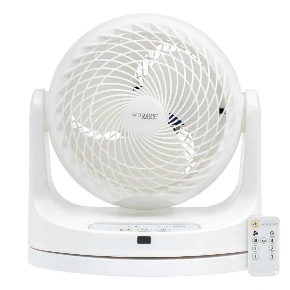 WOOZOO® Grand ventilateur à macarons - Oscillation horizontale, inclinaison verticale à 360°, télécommande IRIS USA, Inc.