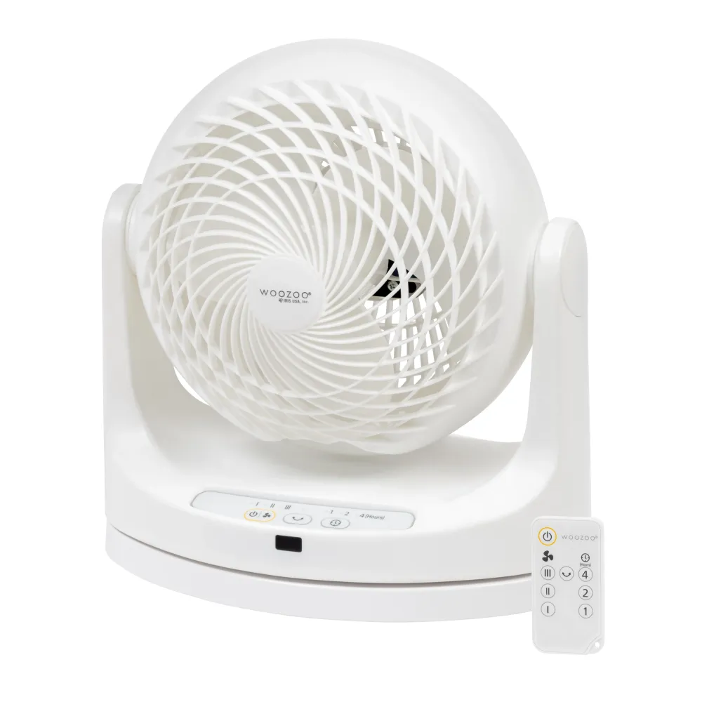 WOOZOO® Grand ventilateur à macarons - Oscillation horizontale, inclinaison verticale à 360°, télécommande IRIS USA, Inc.