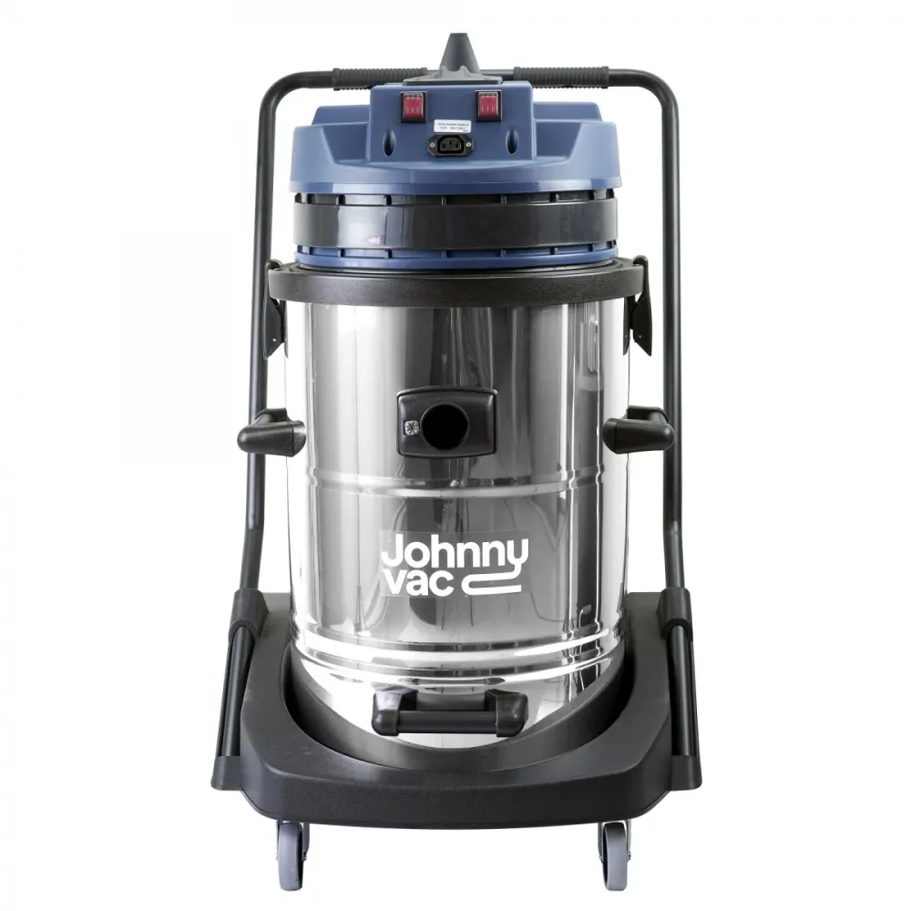 Aspirateur commercial sec et humide - capacité de 70 L (18,5 gal) - cuve en métal sur chariot - prise pour balai électriqu...