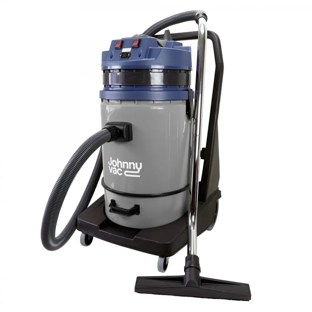 Aspirateur commercial sec et humide - capacité de 60,5 L (16 gal) - 2 moteurs - cuve sur chariot basculant - prise pour ba...