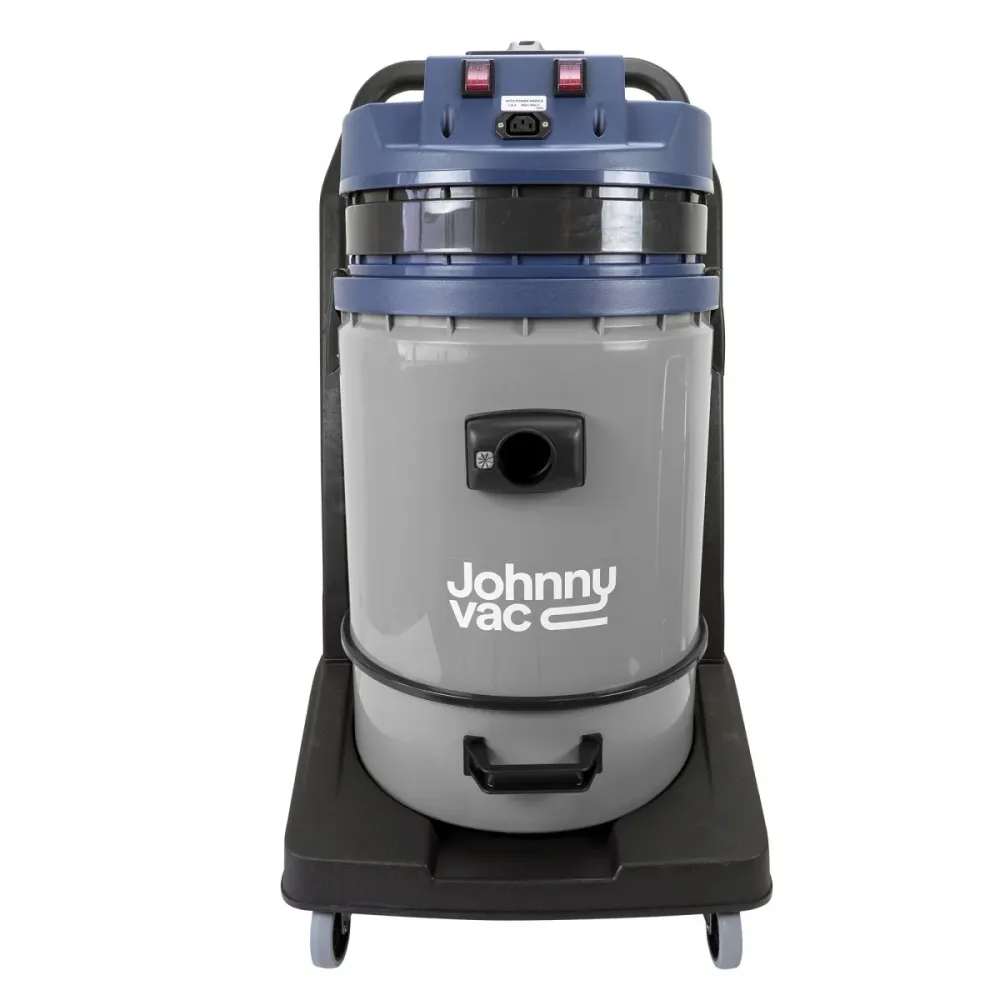 Aspirateur commercial sec et humide - capacité de 60,5 L (16 gal) - 2 moteurs - cuve sur chariot basculant - prise pour ba...