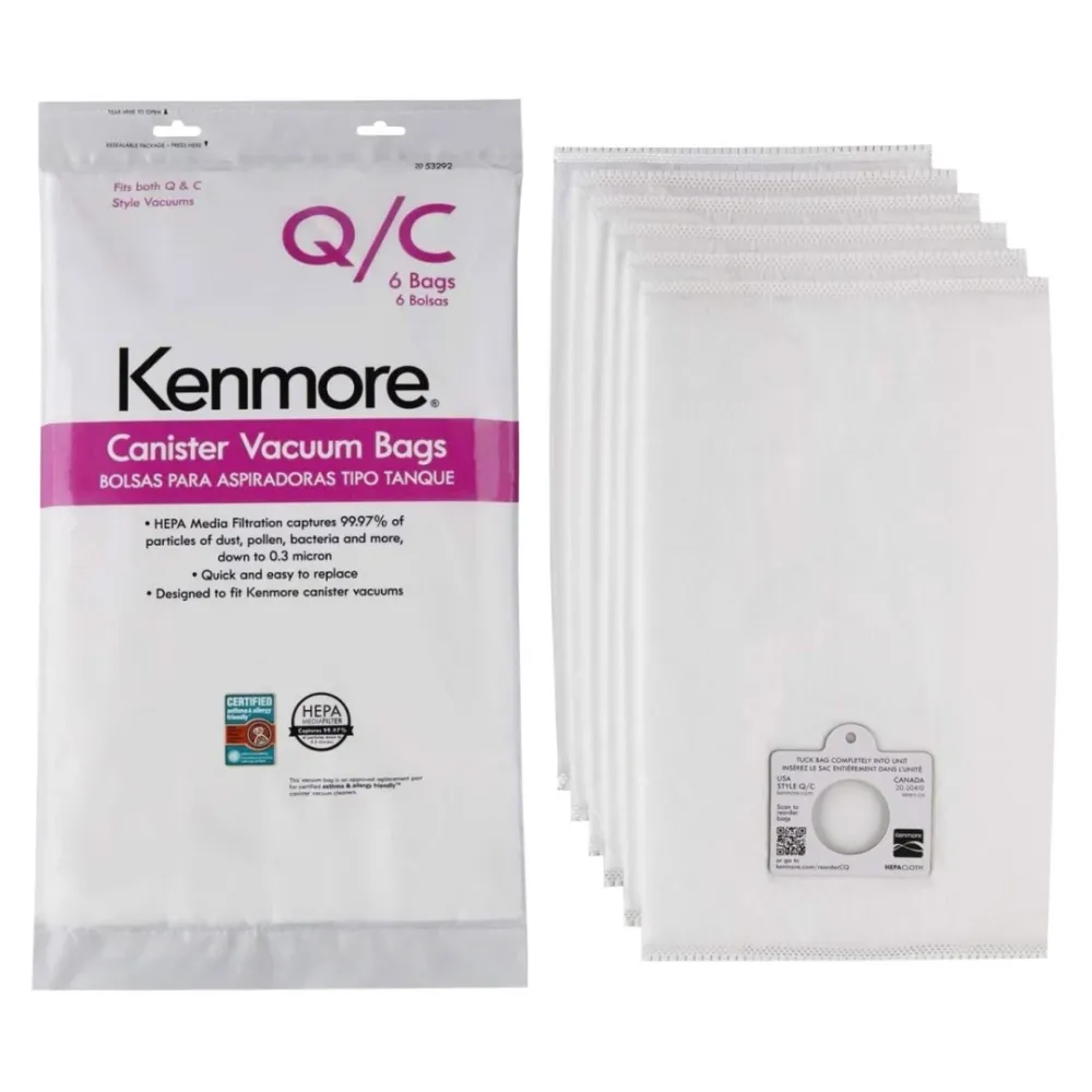 Sac HEPA Pour Aspirateur Chariot Kenmore - É-U Type Q/C - Canada 20-50410 - Filtration Médiane Synthétique - Q/C53292 - Pa...