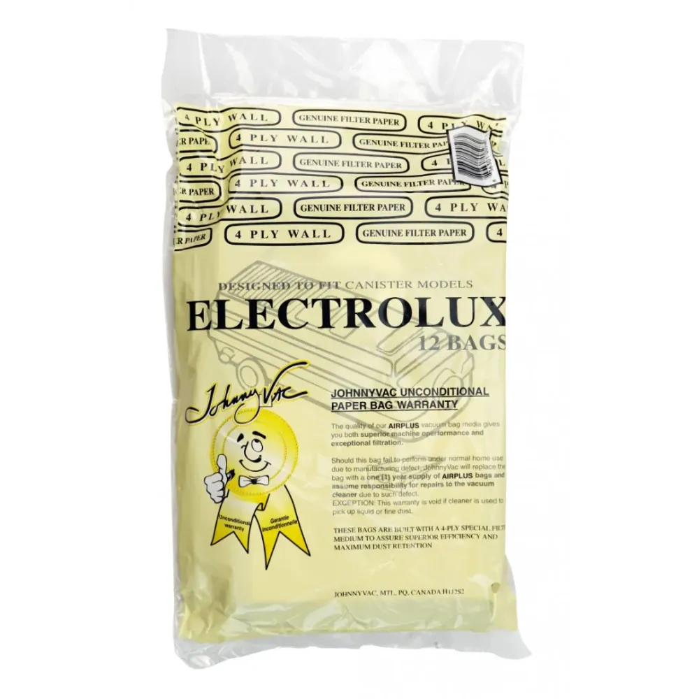 Sac en papier pour aspirateur chariot Electrolux - style C AirPlus - paquet de 12 sacs Johnny Vac