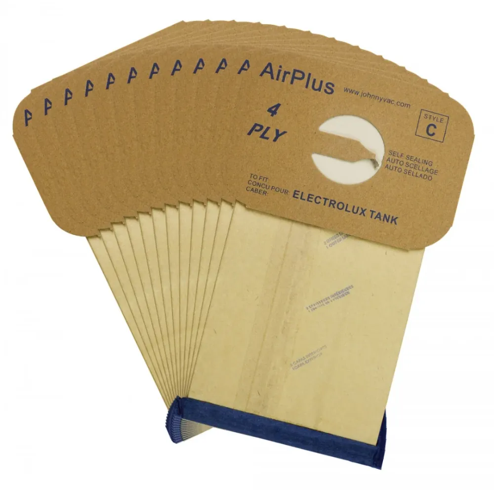 Sac en papier pour aspirateur chariot Electrolux - style C AirPlus - paquet de 12 sacs Johnny Vac