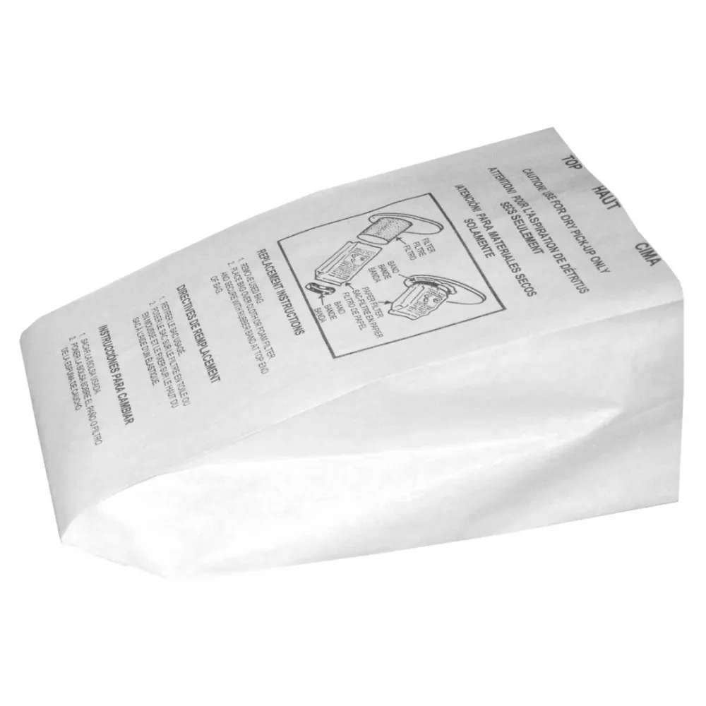 Sac en papier pour aspirateur d'atelier - paquet de 5 sacs + 1 bande élastique Johnny Vac