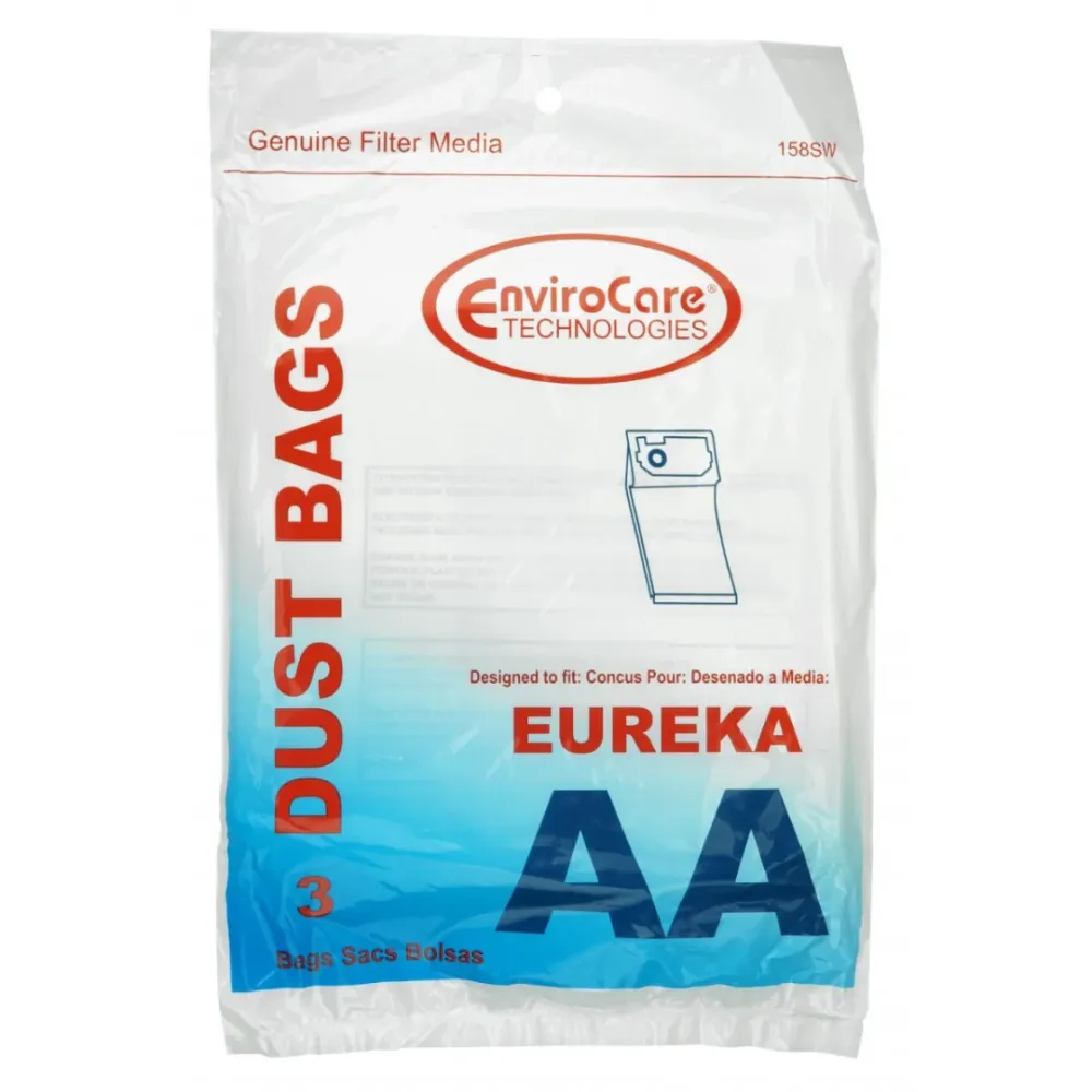 Sac en papier pour aspirateur Eureka type AA - paquet de 3 sacs - Envirocare 158SW Johnny Vac