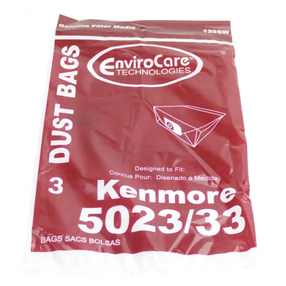 Sac en papier pour aspirateur Kenmore 5023/5033 - paquet de 3 sacs - Envirocare 129SW Johnny Vac