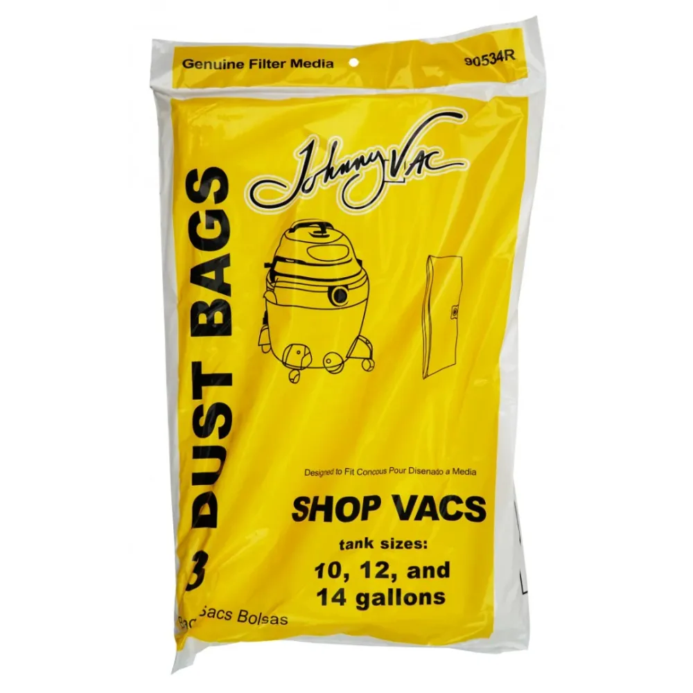 Sac en papier pour aspirateur Shop Vac avec capacité du réservoir de 45,5 L à 63,6 L (10 à 14 gallons) - paquet de 3 sacs...