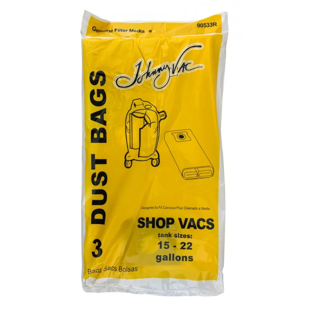 Sac papier pour aspirateur Shop Vac avec capacité du réservoir de 68,2 L à 100L (15 à 22 gallons) - paquet de 3 sacs - 906...