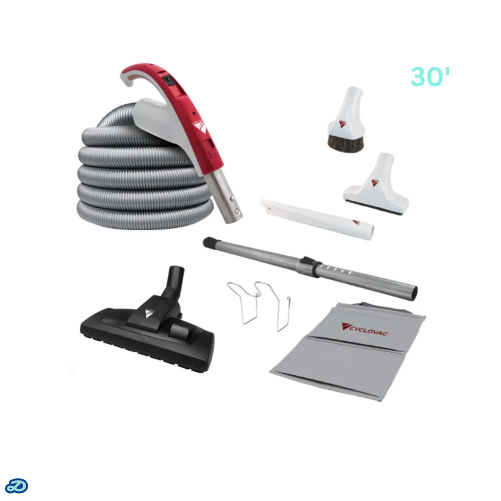 Kit d'accessoires 24V avec brosse Europa pour sol et tapis (30')