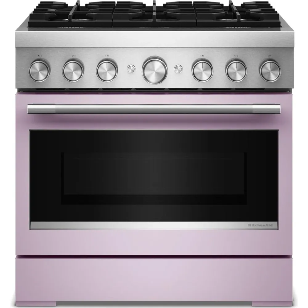 KitchenAid Cuisinière autoportante bi-énergie de style commercial de 36 pouces KFDS936SWF