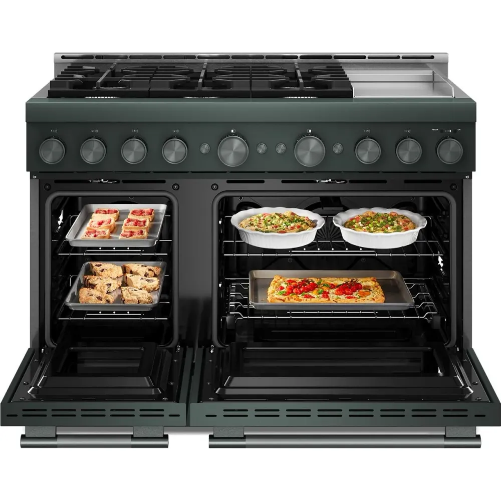 KitchenAid Cuisinière autoportante à gaz de 48 pouces avec 6 brûleurs et plaque chauffante KFGD948SJP