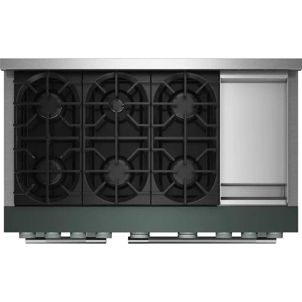 KitchenAid Cuisinière autoportante à gaz de 48 pouces avec 6 brûleurs et plaque chauffante KFGD948SJP