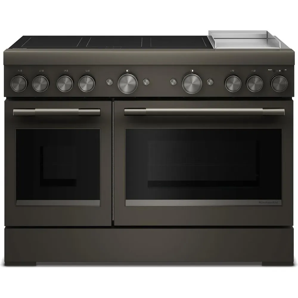 KitchenAid Cuisinière autoportante à induction de 48 pouces avec 6 éléments et plaque chauffante KFID948SBE