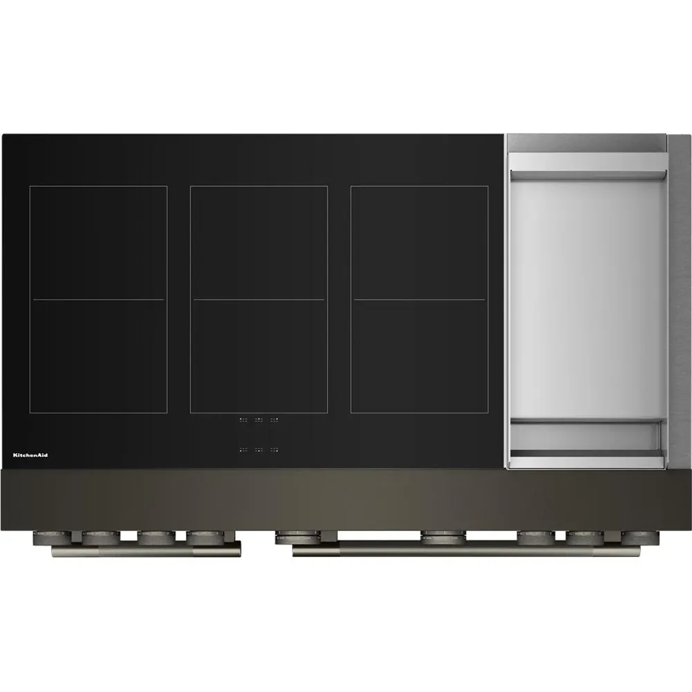 KitchenAid Cuisinière autoportante à induction de 48 pouces avec 6 éléments et plaque chauffante KFID948SBE