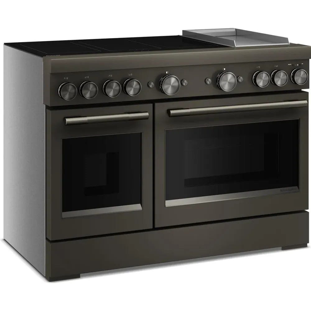 KitchenAid Cuisinière autoportante à induction de 48 pouces avec 6 éléments et plaque chauffante KFID948SBE
