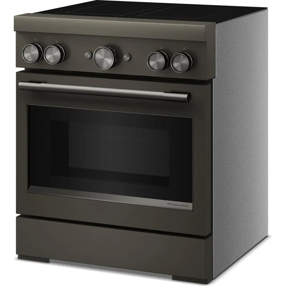 KitchenAid Cuisinière autoportante à induction de 30 pouces avec 4 éléments KFIS930SBE