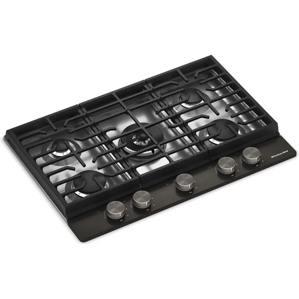 KitchenAid Table de cuisson encastrée à gaz de 30 pouces avec 5 brûleurs KCGK530SBE