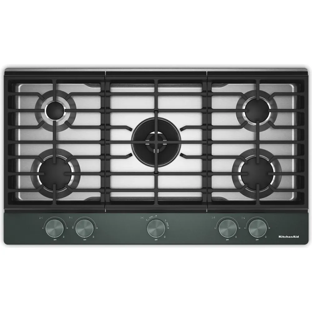 KitchenAid Table de cuisson encastrée à gaz de 36 pouces avec 5 brûleurs KCGK536SJP