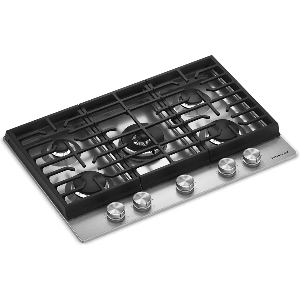 KitchenAid Table de cuisson encastrée à gaz de 30 pouces avec 5 brûleurs KCGK530SSS