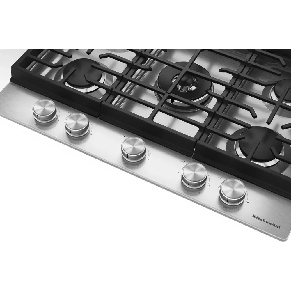 KitchenAid Table de cuisson encastrée à gaz de 30 pouces avec 5 brûleurs KCGK530SSS