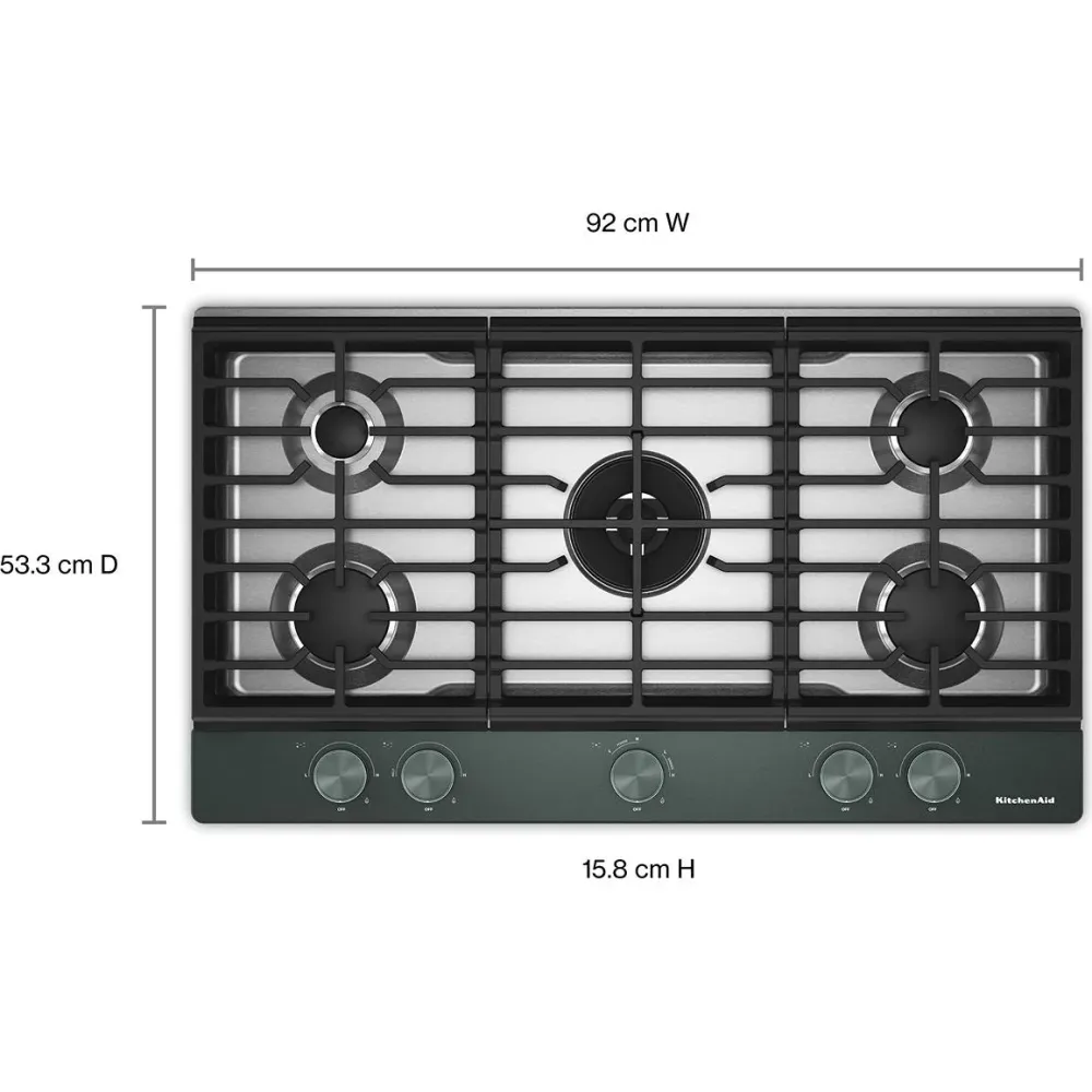 KitchenAid Table de cuisson encastrée à gaz de 36 pouces avec 5 brûleurs KCGK736SJP
