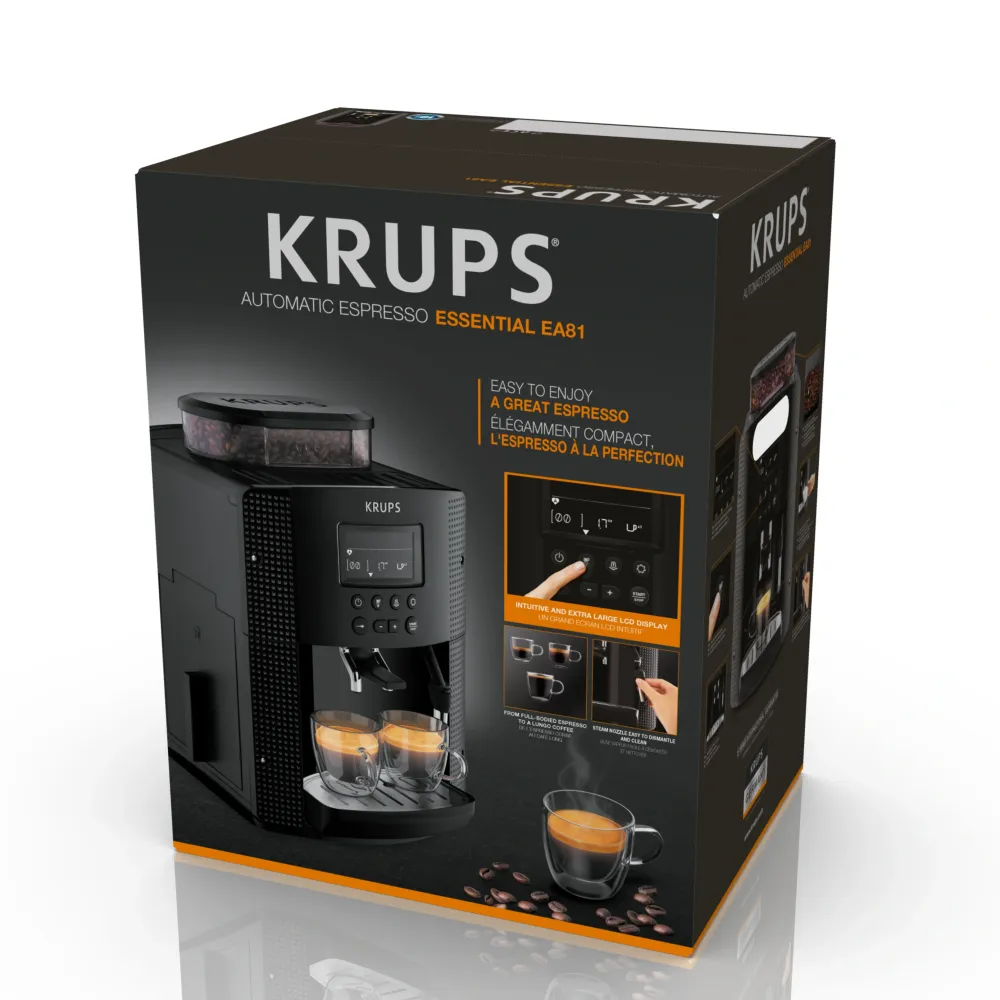 Machine à Café Essential avec Broyeur à Grain + Ecran KRUPS