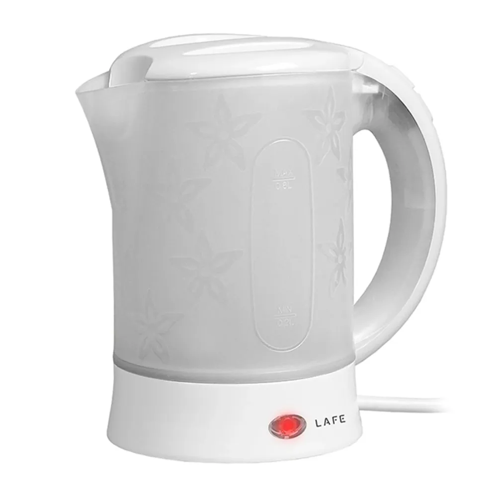 Bouilloire électrique Lafe, touriste, 600W, capacité 0.6l, 2 tasses, 2 cuillères, blanc, Scandi