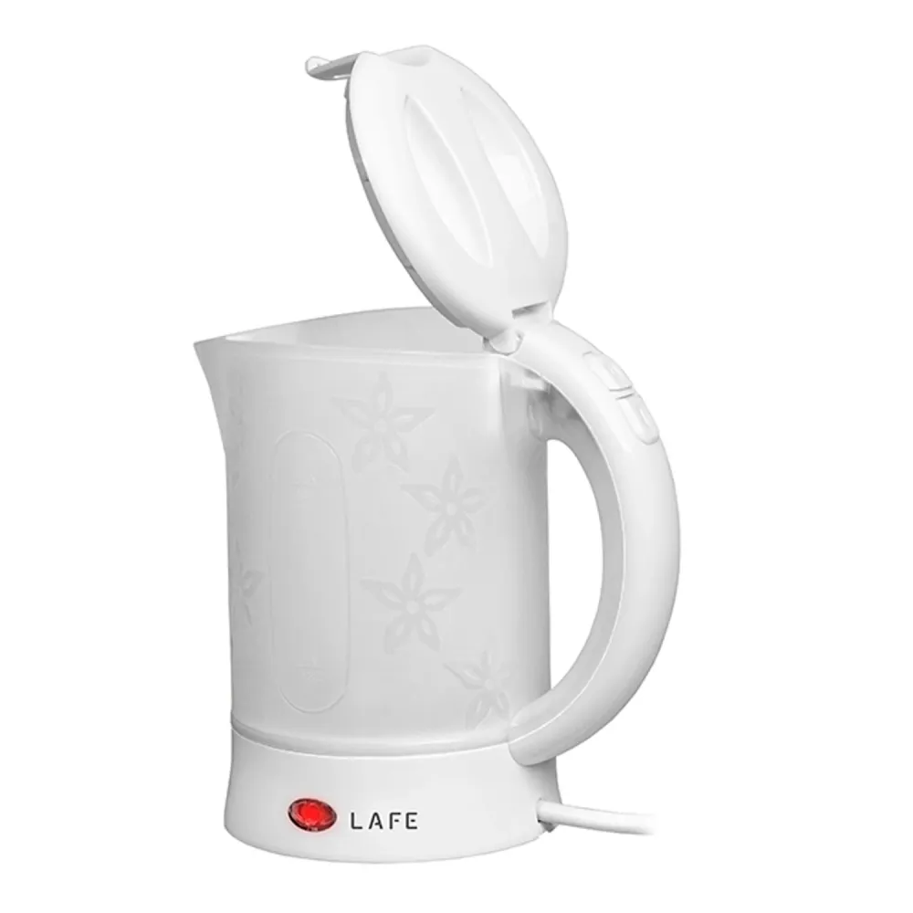 Bouilloire électrique Lafe, touriste, 600W, capacité 0.6l, 2 tasses, 2 cuillères, blanc, Scandi
