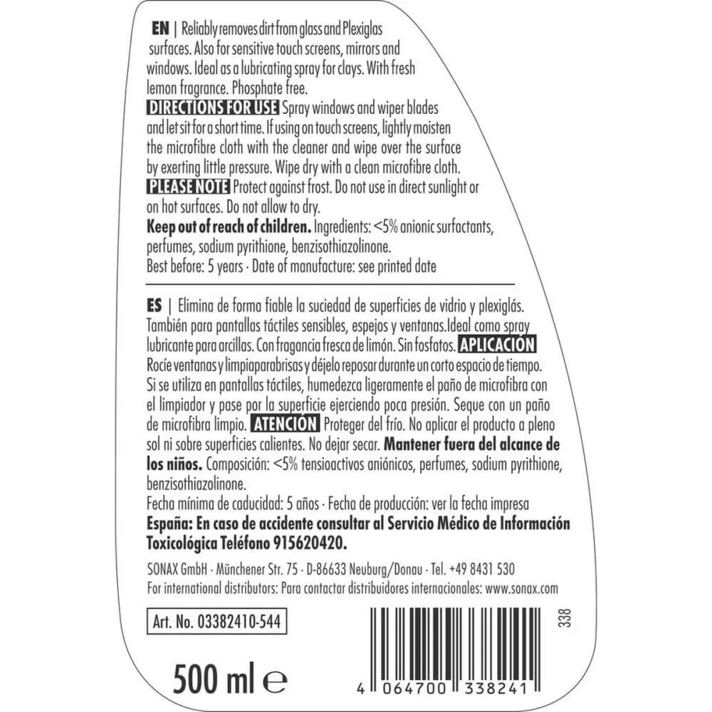Lave-vitres avec Pulvérisateur Sonax SX03382410 500 ml