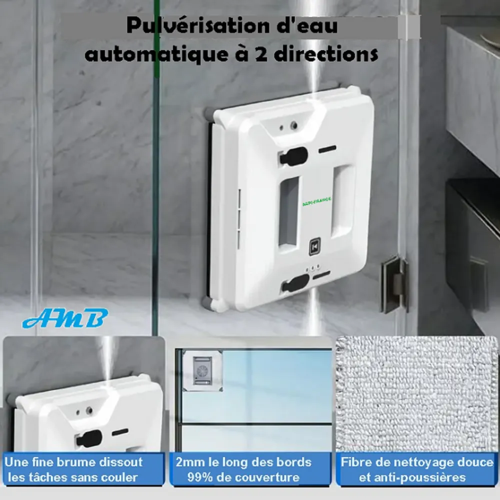 Robot Lave-vitre Intelligent - 24cm - Modèle AMB-66 Le Pro du Ménage Moderne