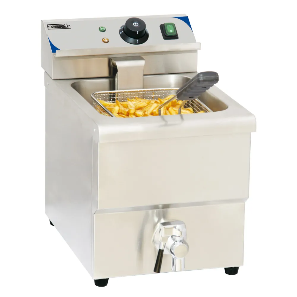 Électroménager silencieux Friteuse électrique avec vanne de vidange 8 litres