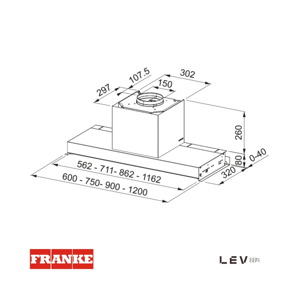 FRANKE - Extractor de muebles de 120 cm - FSTS DRIP - FREE 120 X - 3050702608 Lev Concept