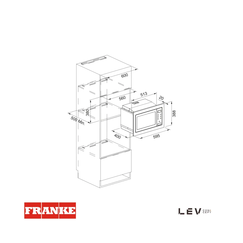 FRANKE - Horno eléctrico Smart; FSM 86 H XS - 1160605990 Lev Concept