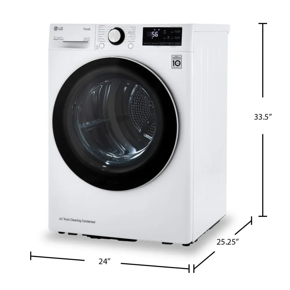 LG 4.2 Cu. Ft. Smart Heat Pump Dryer - White - Stackable - DLHC1455W | Sécheuse intelligente LG de 4,2 pi³ avec pompe à ch...