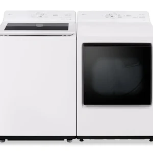 LG 5.8 Cu. Ft. Smart Top-Load Washer EasyUnload™ and 7.3 Cu. Ft. Electric Dryer AI Sensing | Laveuse intelligente à charge...