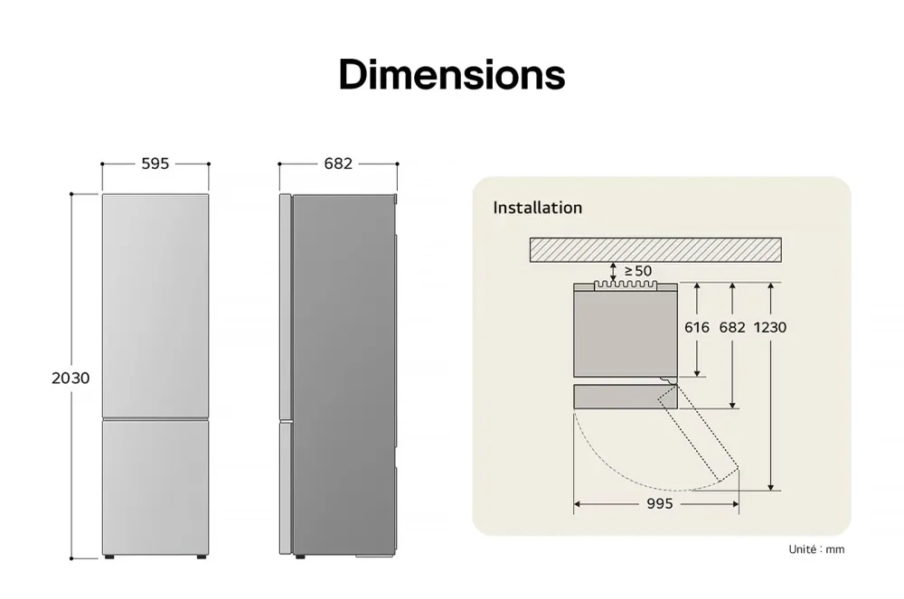 Réfrigérateur Avec Congélateur Reconditionné LG GBV22NCDPY