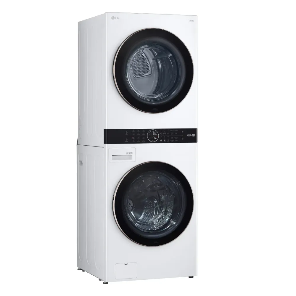 LG - Tour de lavage à chargement frontal, laveuse de 5,2 pi³ et sécheuse électrique de 7,4 pi³