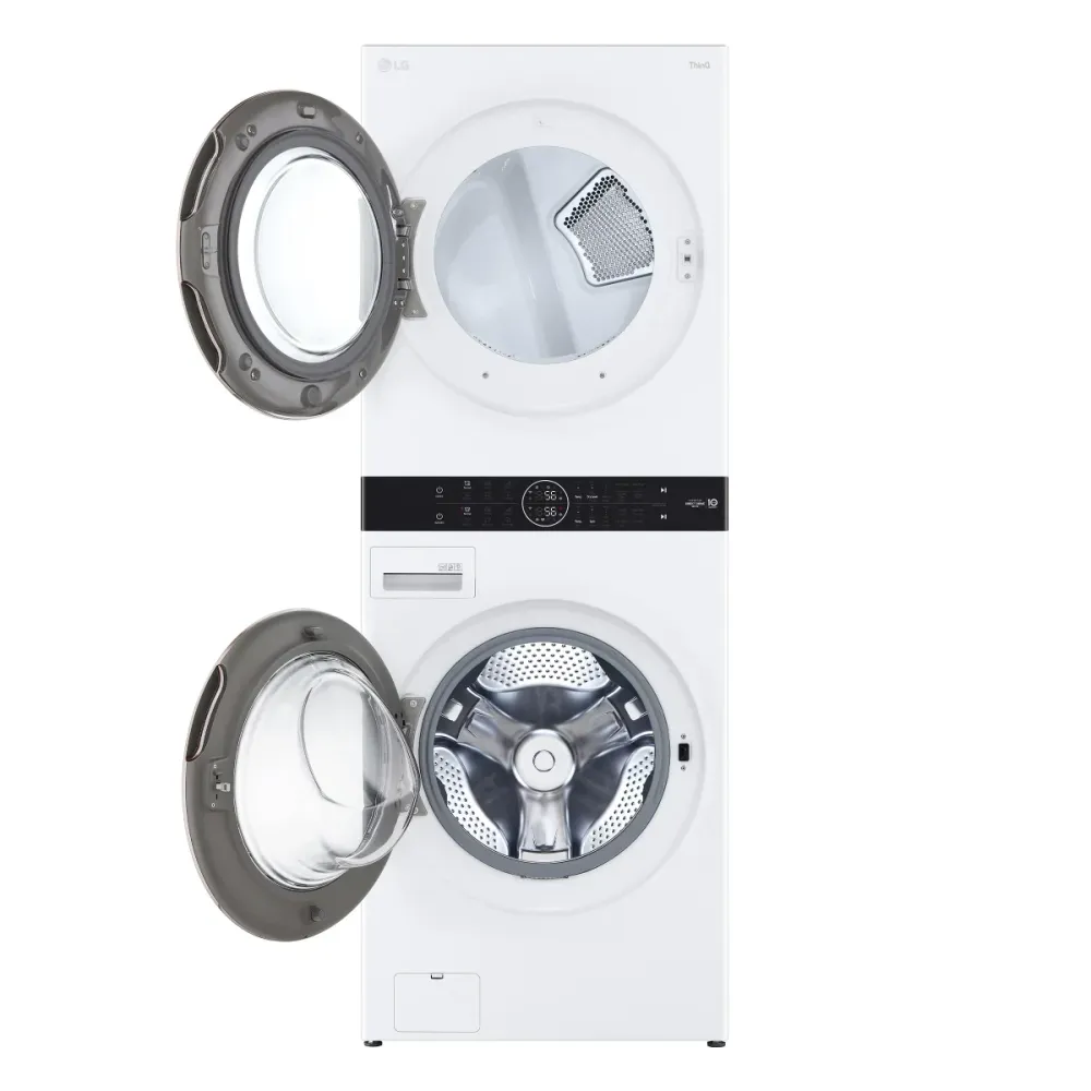 LG - Tour de lavage à chargement frontal, laveuse de 5,2 pi³ et sécheuse électrique de 7,4 pi³