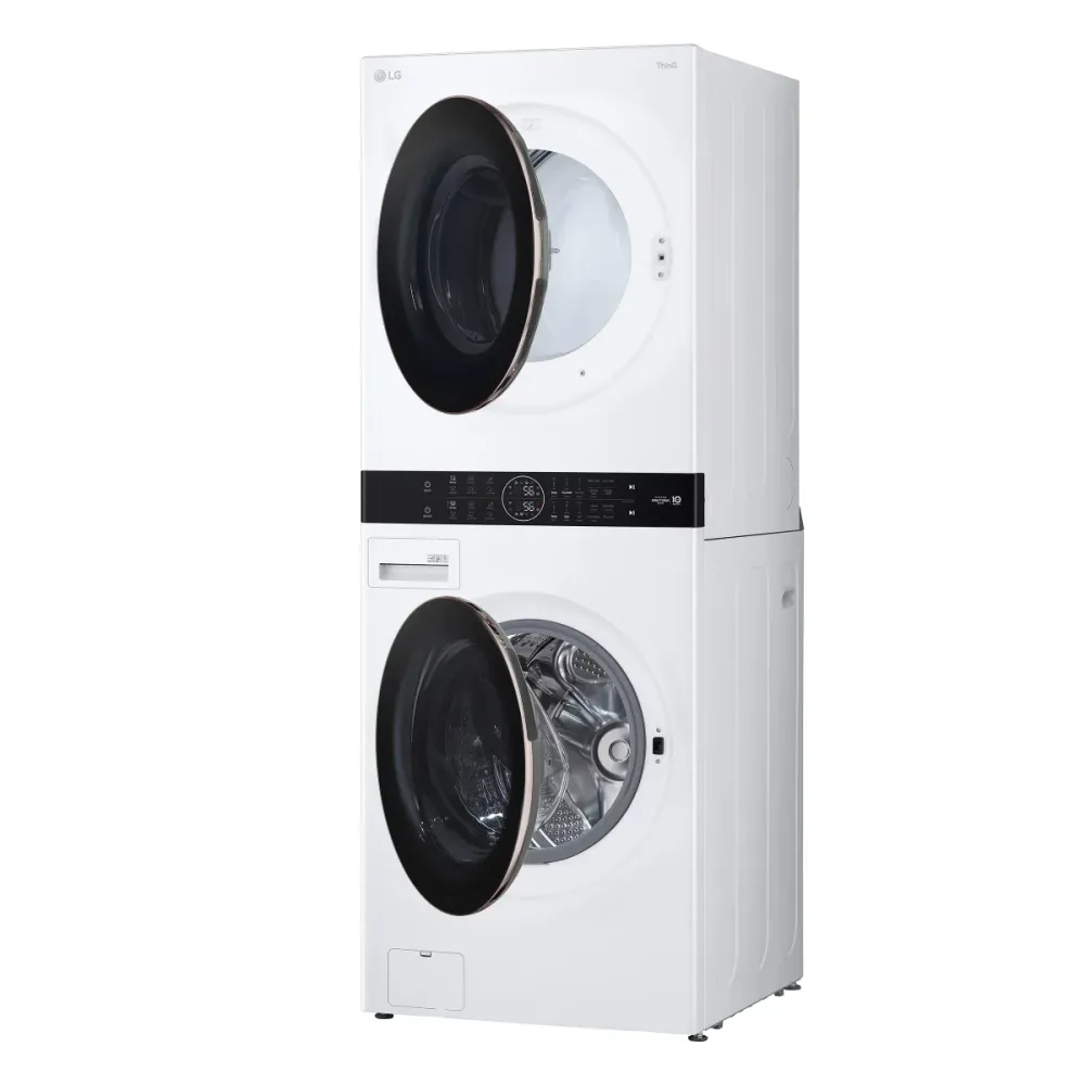 LG - Tour de lavage à chargement frontal, laveuse de 5,2 pi³ et sécheuse électrique de 7,4 pi³